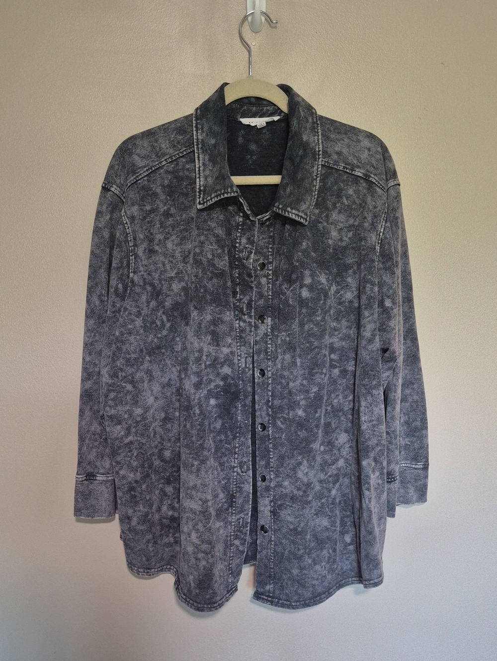 Washed Black Acid Wash Shacket
